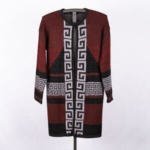 Women's Duster Length Aztec Southwestern Cardigan Coat Coatigan SZ SMALL Acrylic